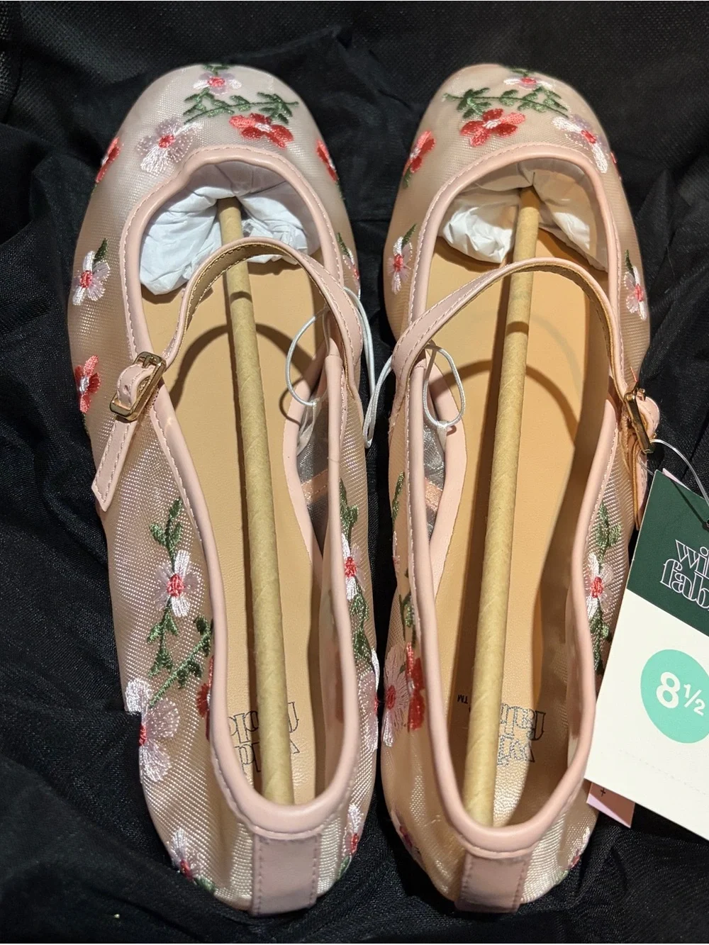 Wild Fable Pink/Elsa Flower Mesh Flats Womens Size 8.5